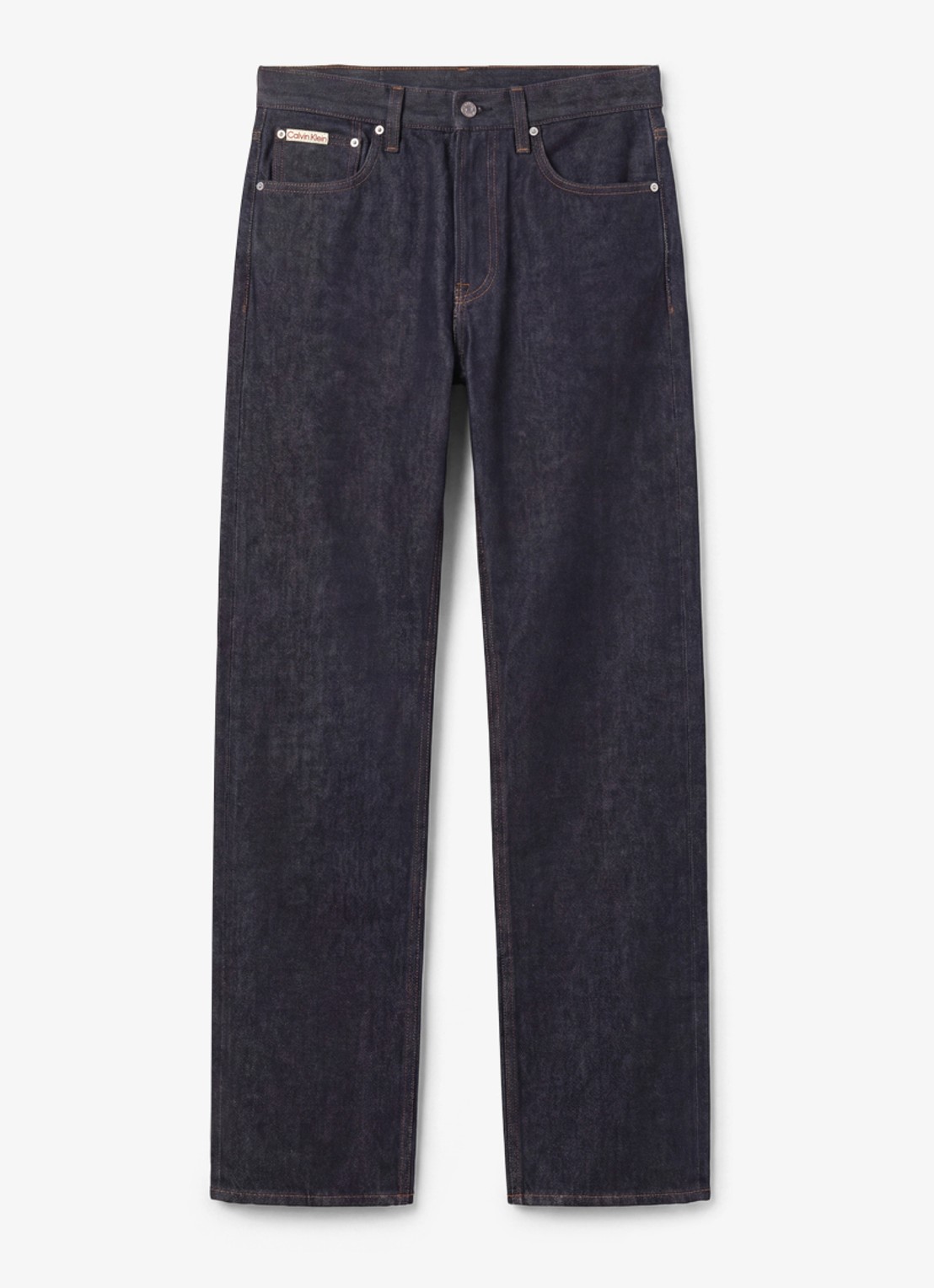Calvin Klein Straight leg jeans met steekzakken - voorkant 6 donkerblauw