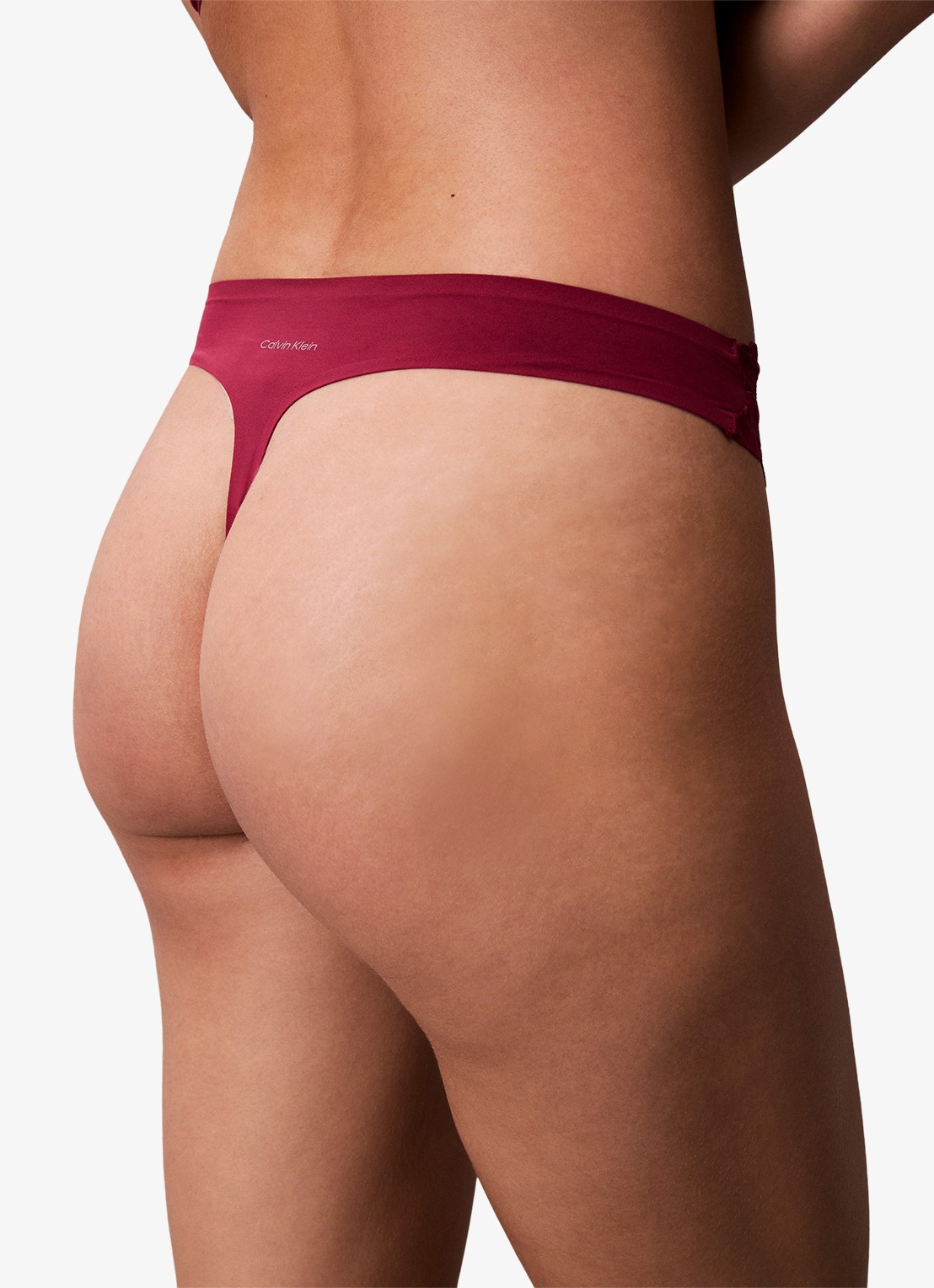 Calvin Klein String met details van kant - detail 6 bordeauxrood