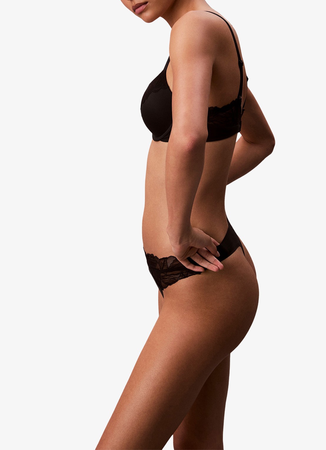 Calvin Klein String met details van kant - detail 4 zwart