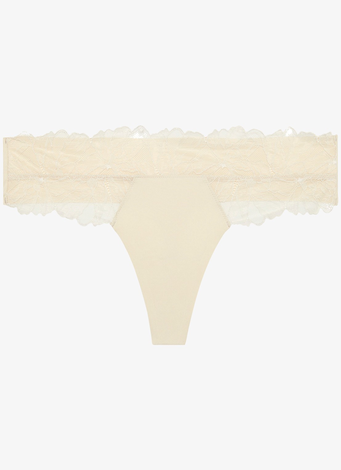 Calvin Klein String met details van kant - voorkant 2 gebroken wit
