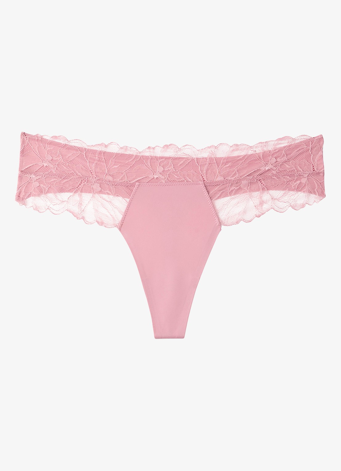 Calvin Klein String met details van kant - voorkant 2 roze