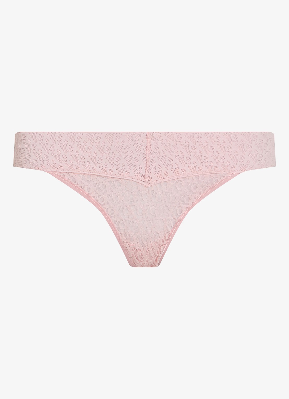 Calvin Klein String met kant - voorkant roze