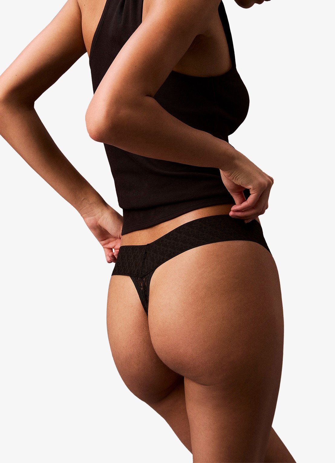 Calvin Klein String met kant - detail 7 zwart