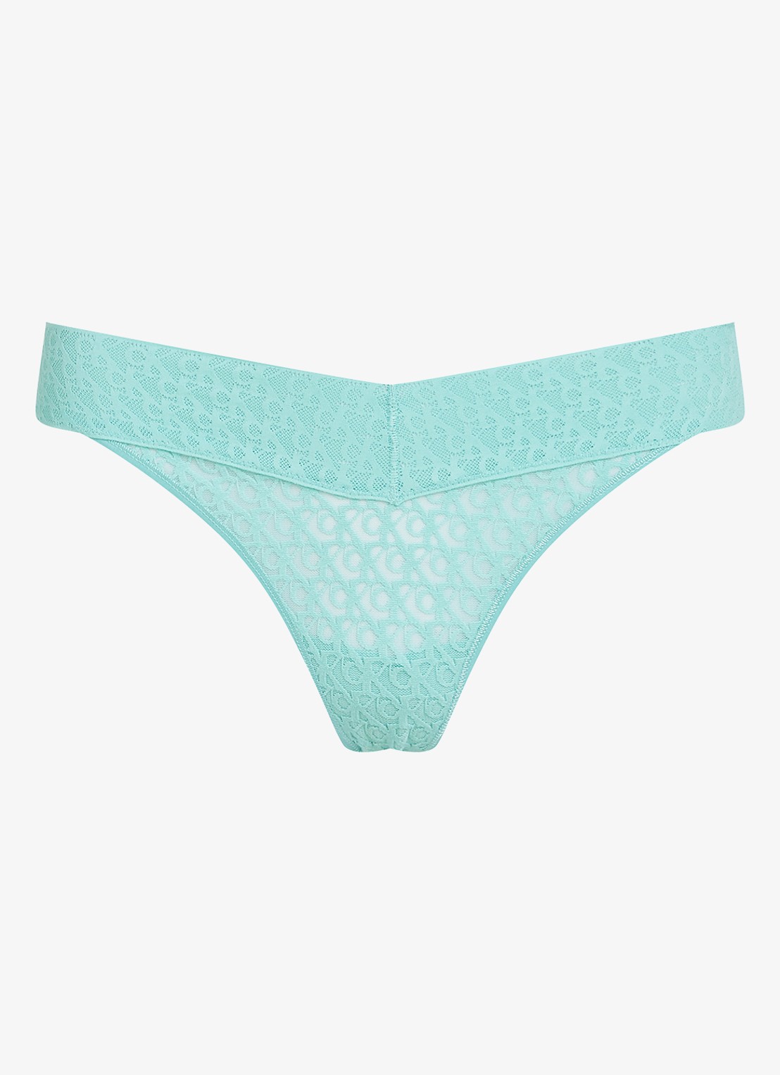 Calvin Klein String met kant - voorkant 3 lichtblauw