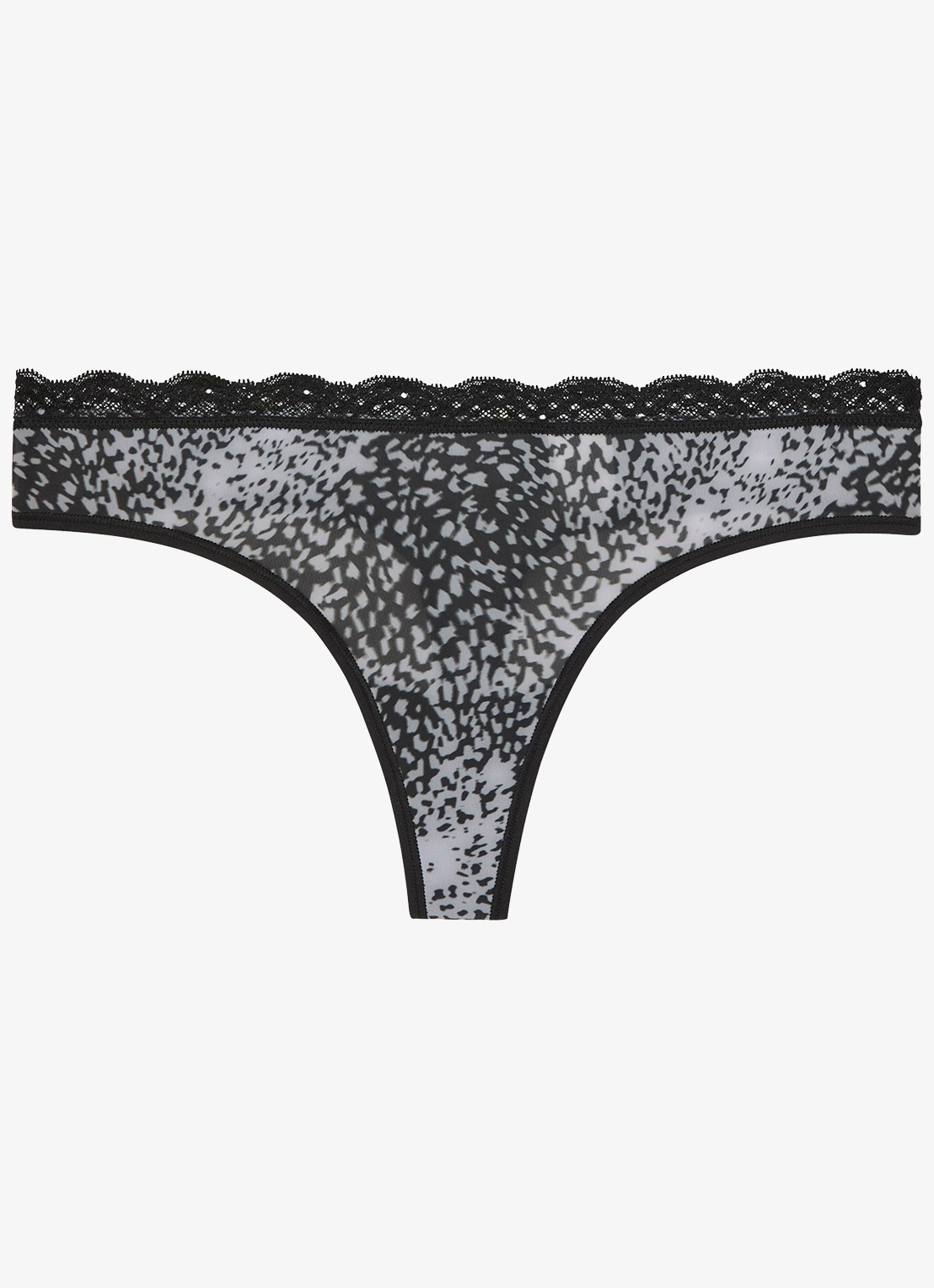 Calvin Klein String met kant - voorkant animal wave black