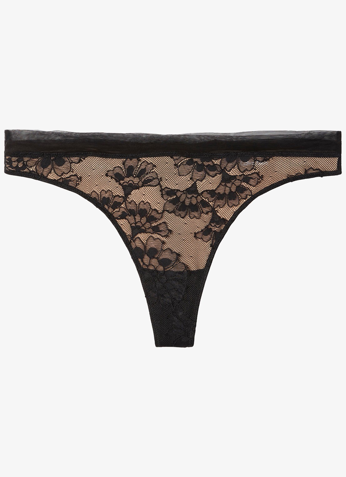 Calvin Klein String met kant - voorkant 5 zwart