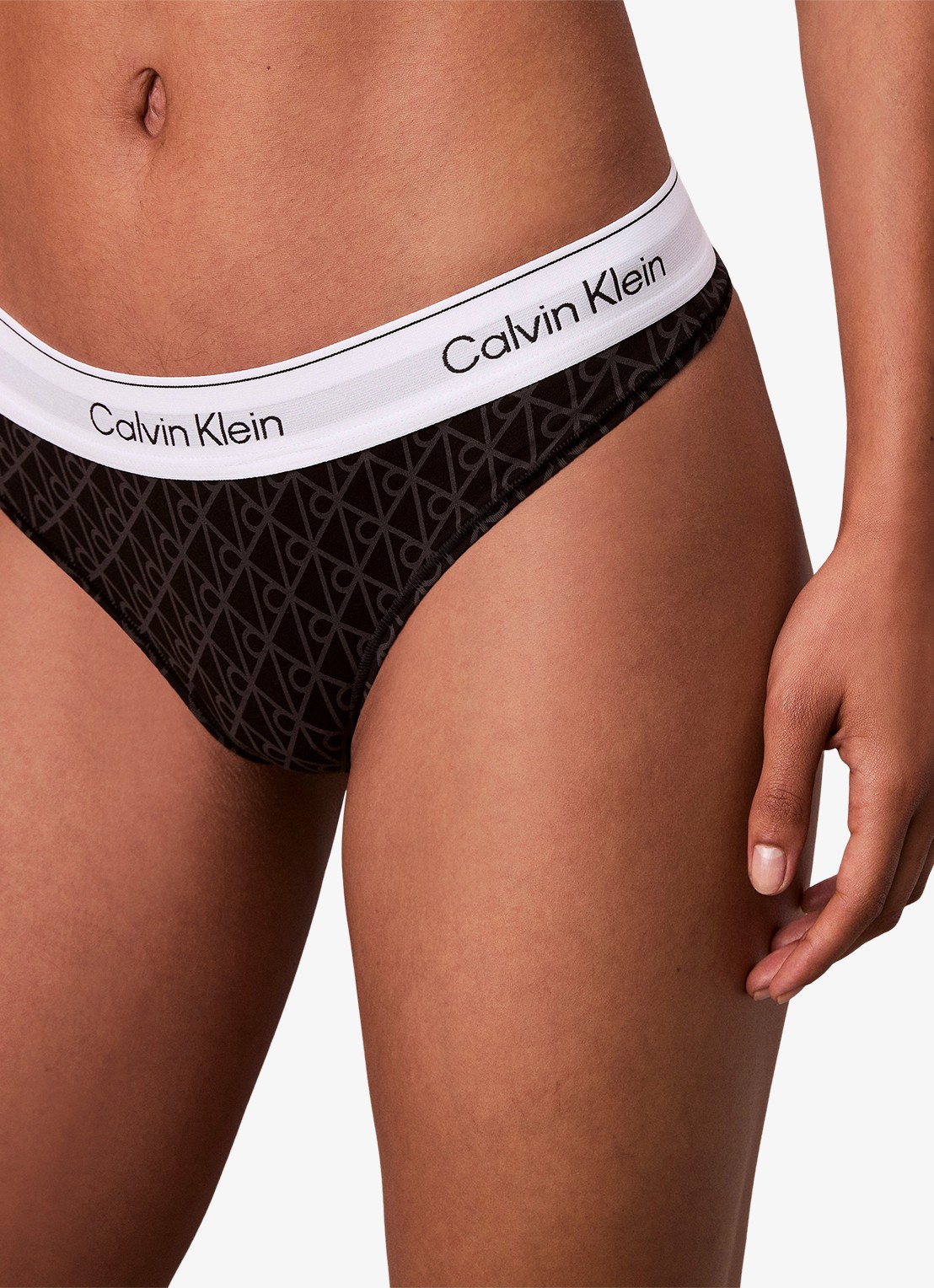 Calvin Klein String met logoband - detail 3 bruin
