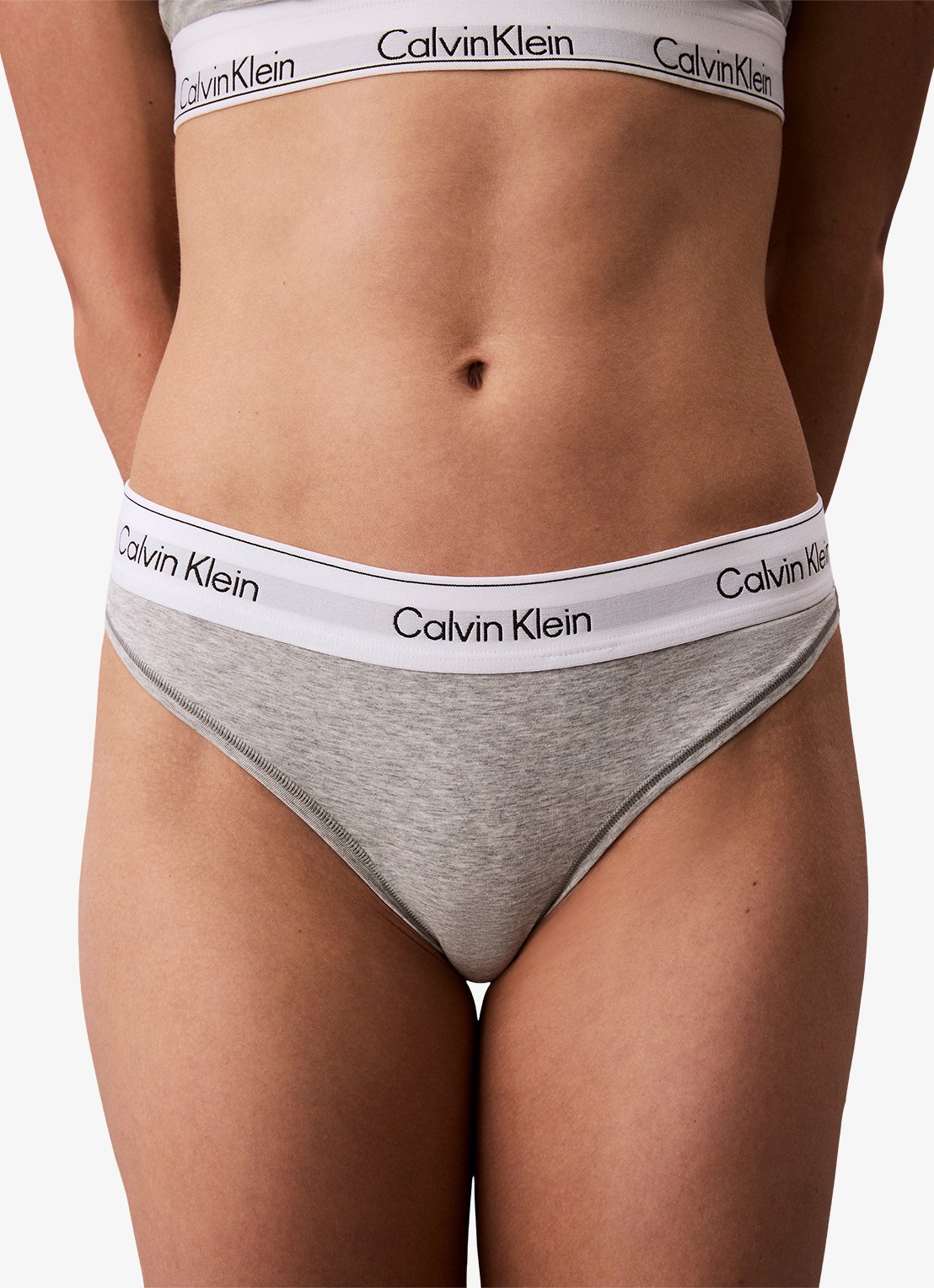 Calvin Klein String met logoband - detail 2 grijs
