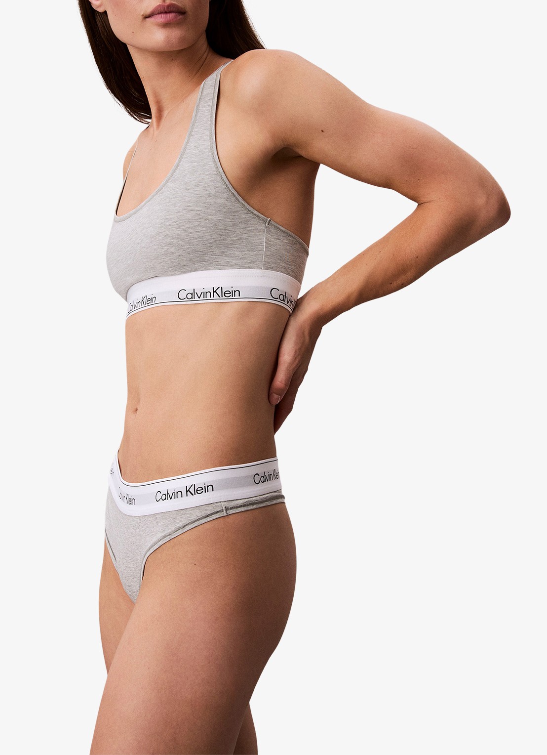 Calvin Klein String met logoband - detail 3 grijs