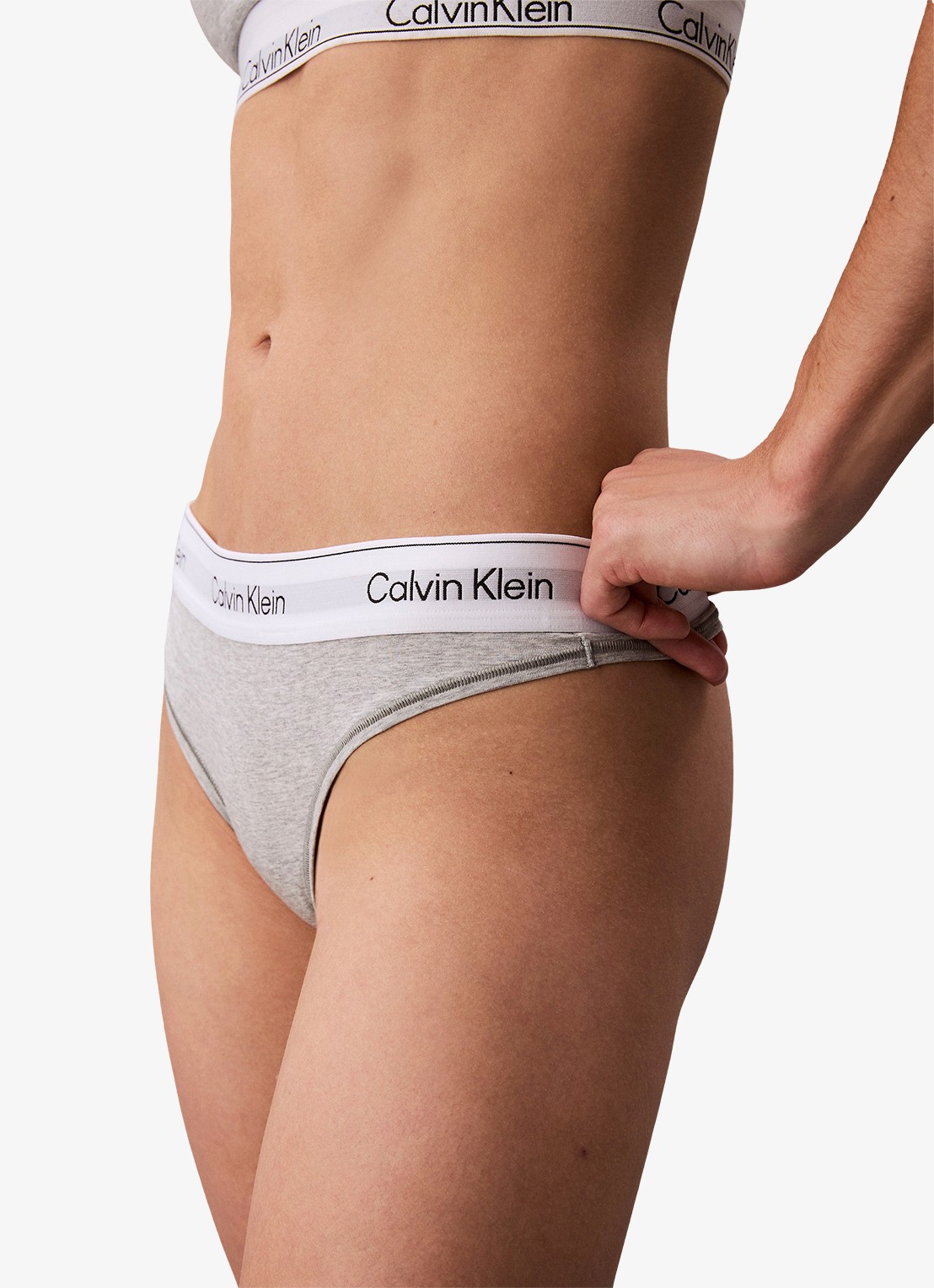 Calvin Klein String met logoband - detail 4 grijs