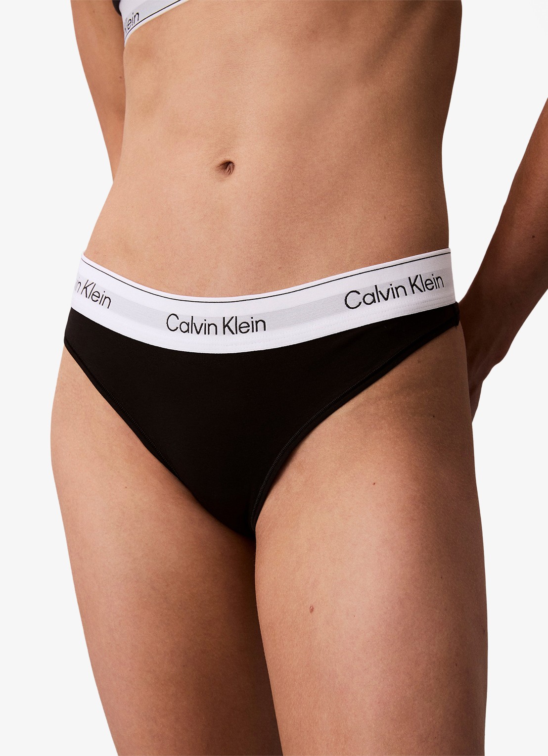 Calvin Klein String met logoband - detail 3 zwart