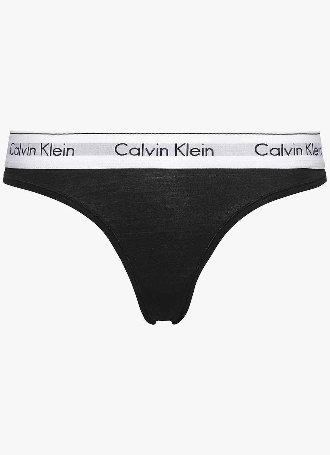 Calvin Klein String met logoband - voorkant 2 zwart