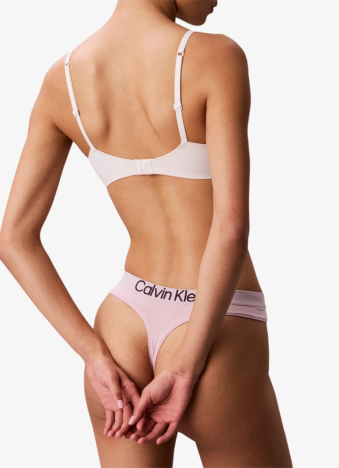 Calvin Klein String met logoband - achterkant 6 hawaii orchid-msd / roze