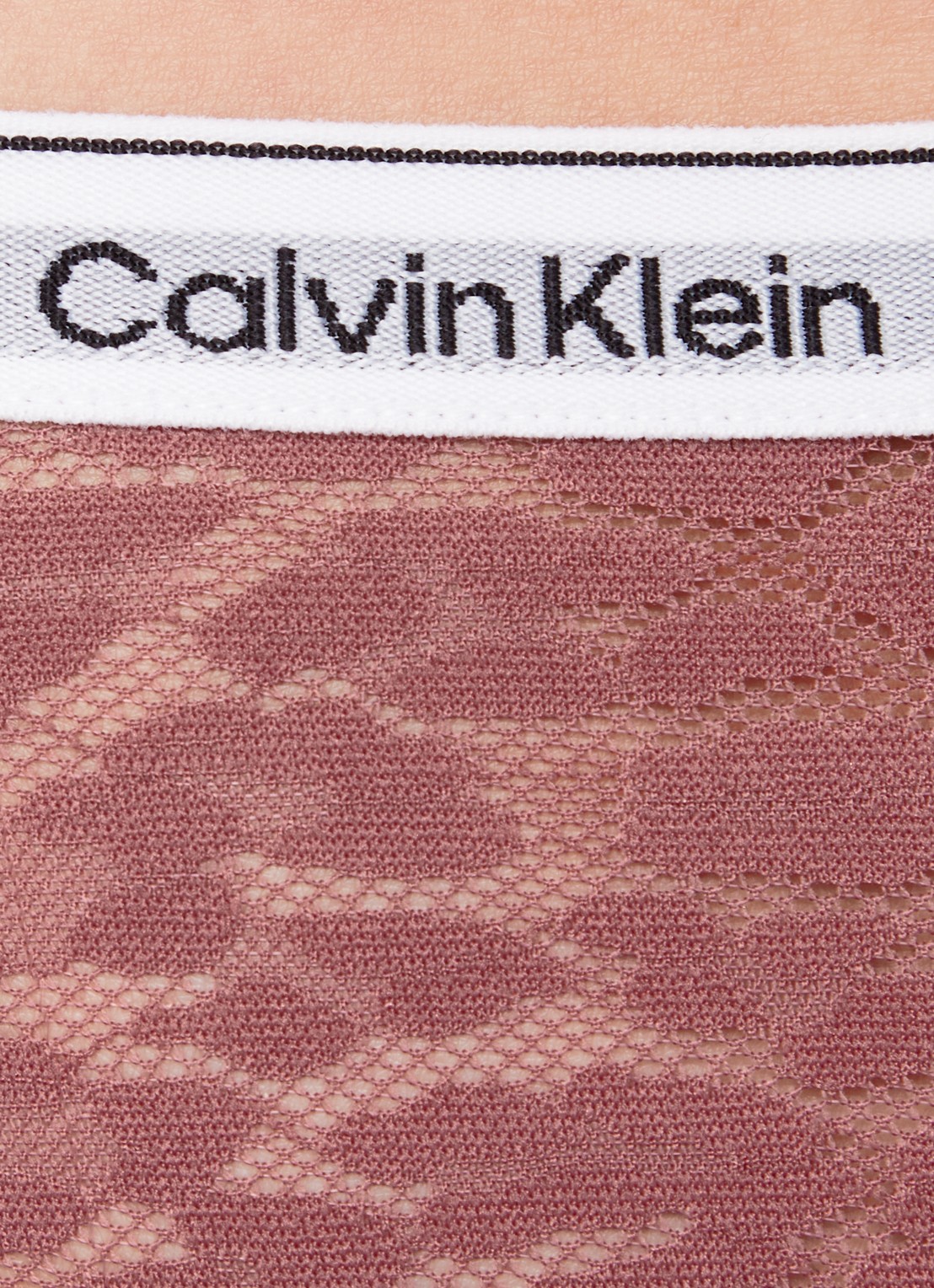 Calvin Klein String van mesh met panterprint - detail 4 donkerroze