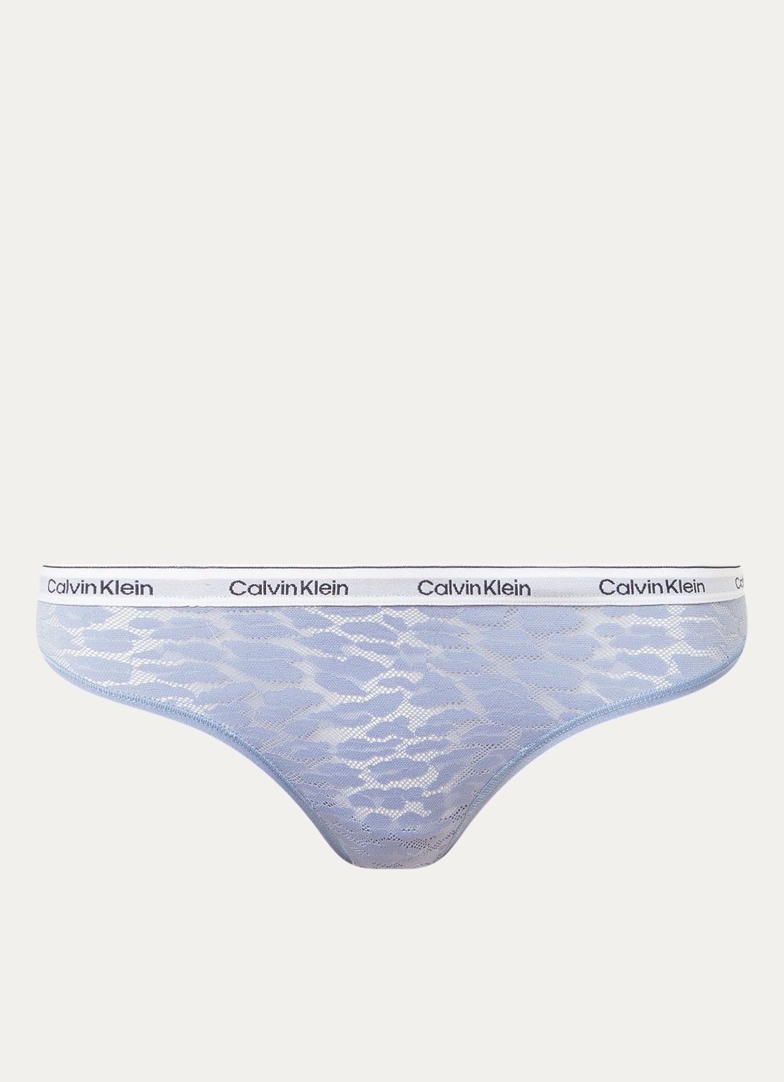 Calvin Klein String van mesh met panterprint - voorkant 2 staalblauw