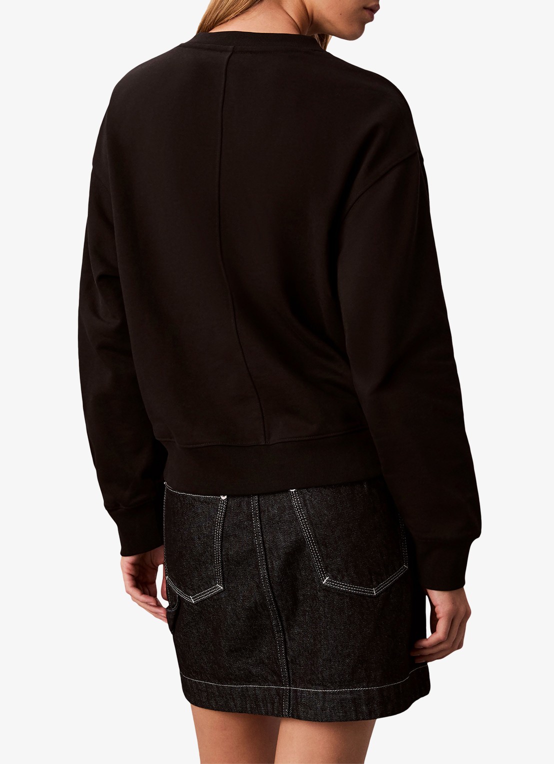 Calvin Klein Sweater in katoenblend - achterkant 6 zwart