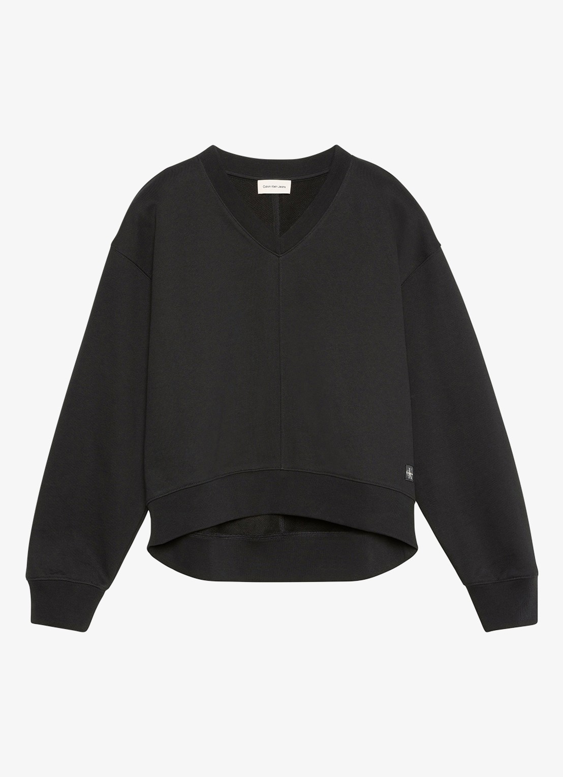Calvin Klein Sweater in katoenblend - voorkant zwart