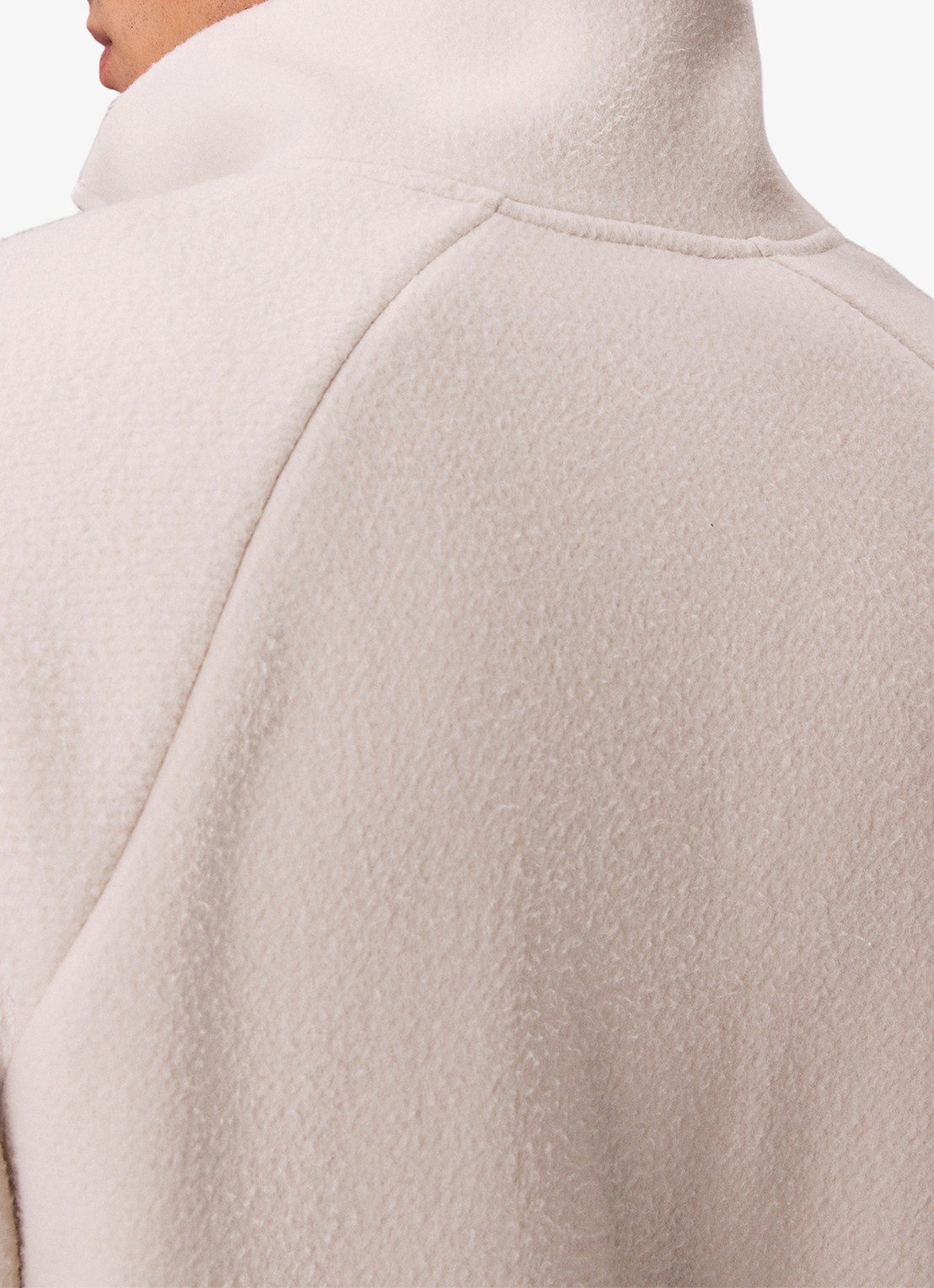 Calvin Klein Sweater met halve rits en logo - detail 6 gebroken wit