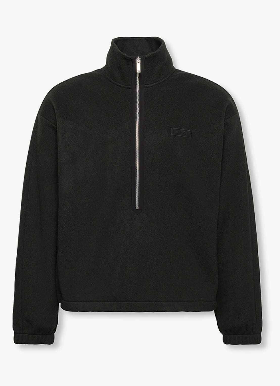 Calvin Klein Sweater met halve rits en logo - voorkant zwart