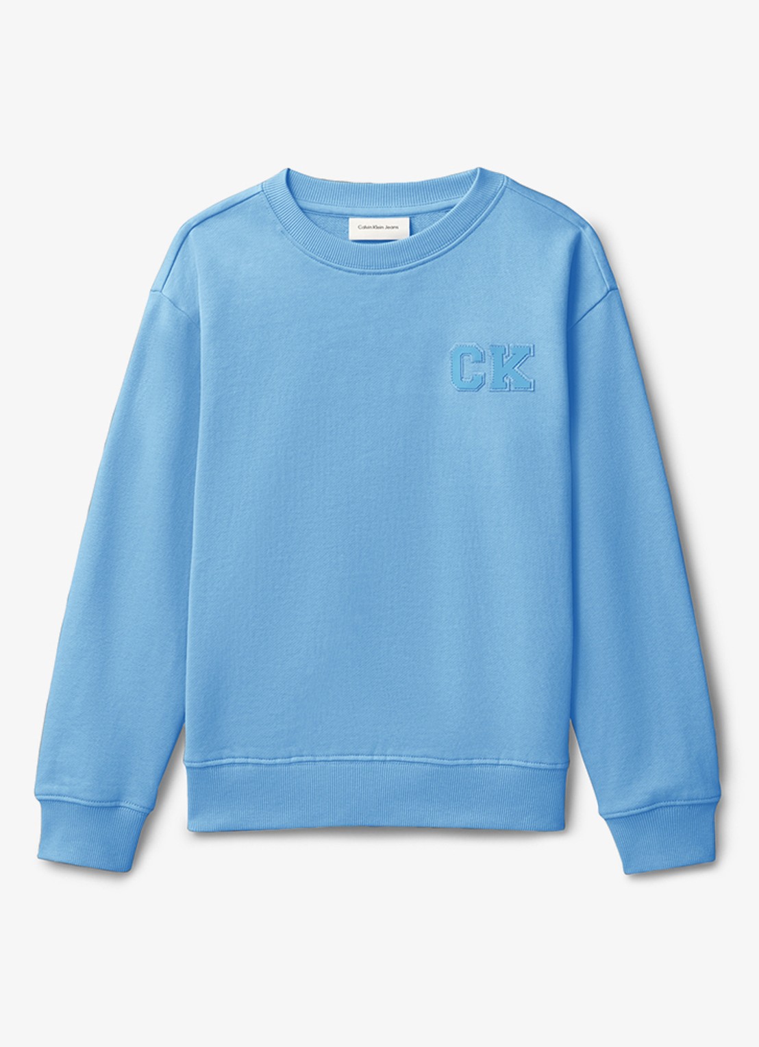 Calvin Klein Sweater met logo- en backprint - voorkant 3 blauw