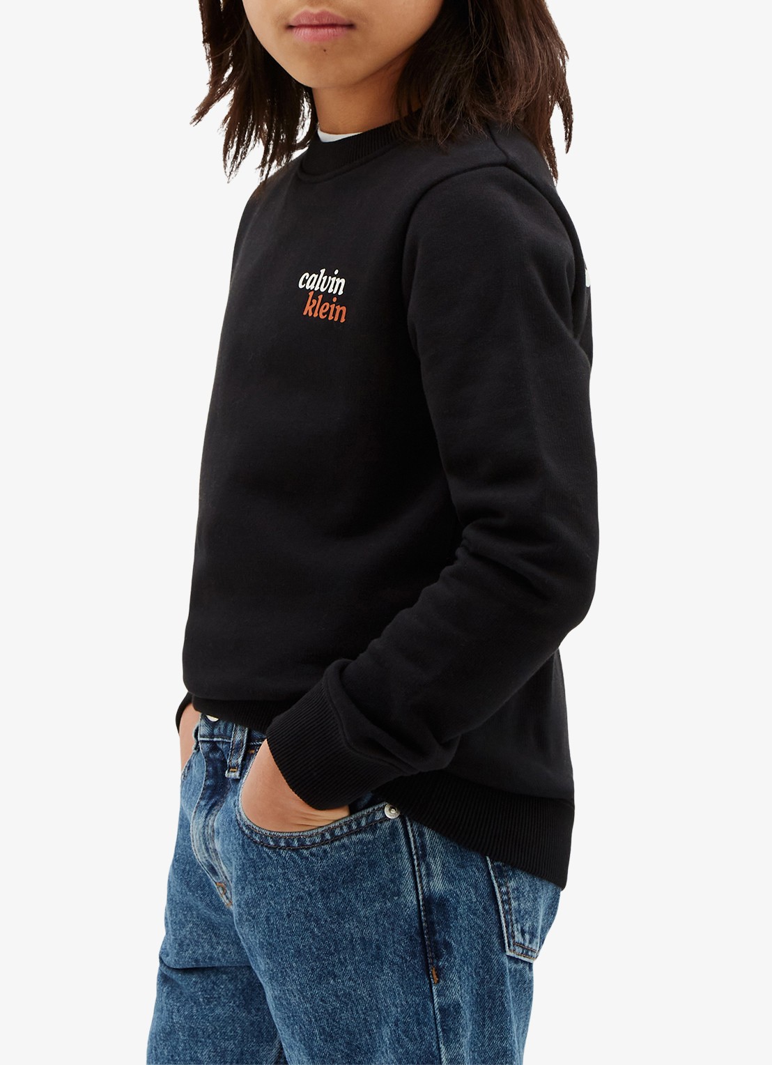 Calvin Klein Sweater met logo- en backprint - detail 4 zwart