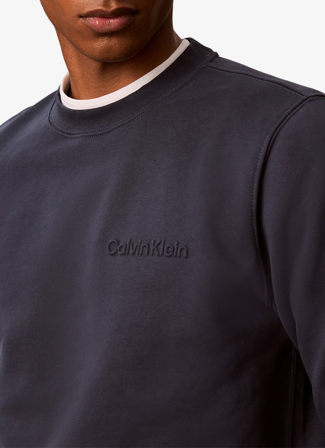 Calvin Klein Sweater met logo - detail 3 donkerblauw