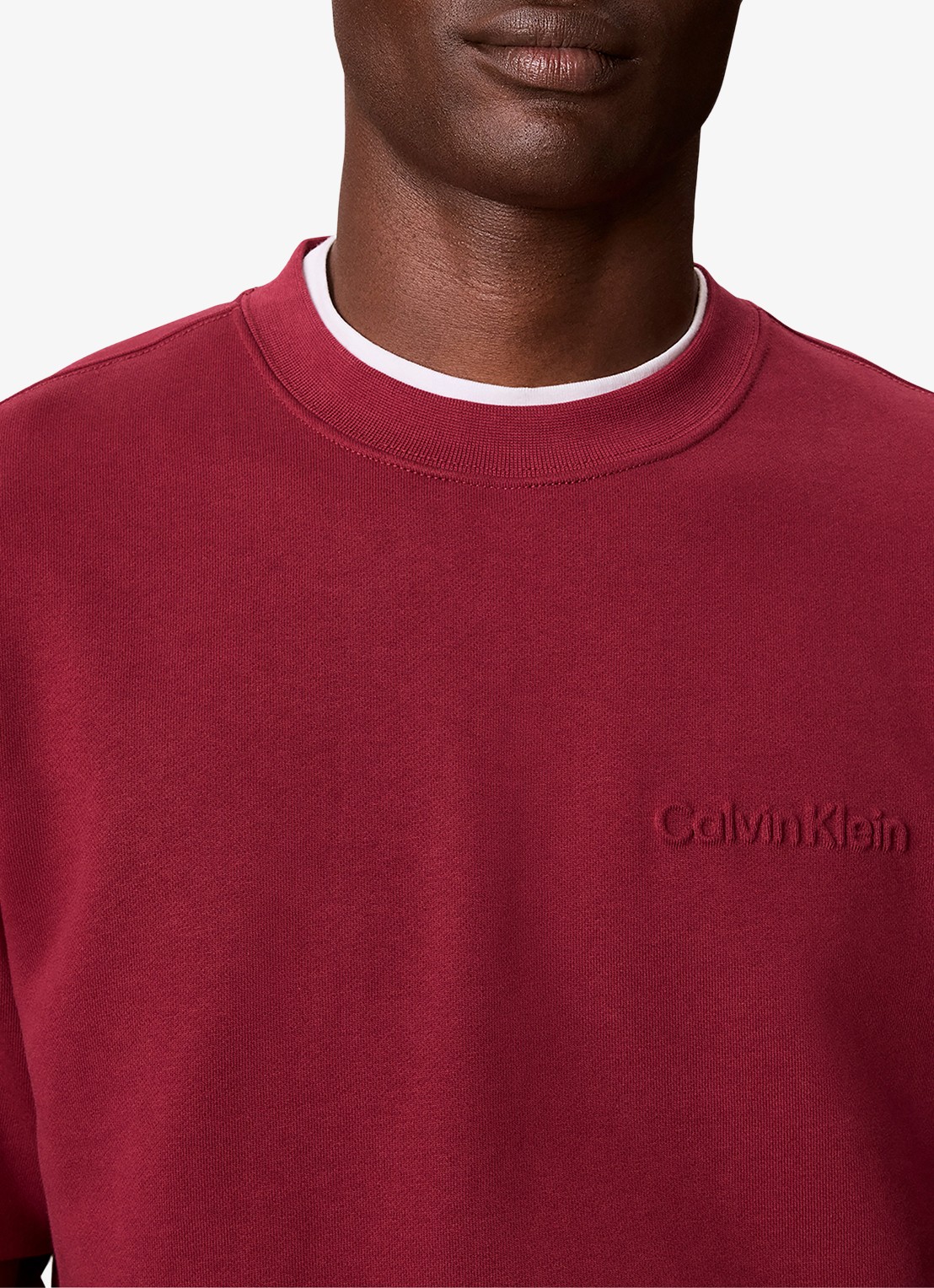 Calvin Klein Sweater met logo - detail 4 rood