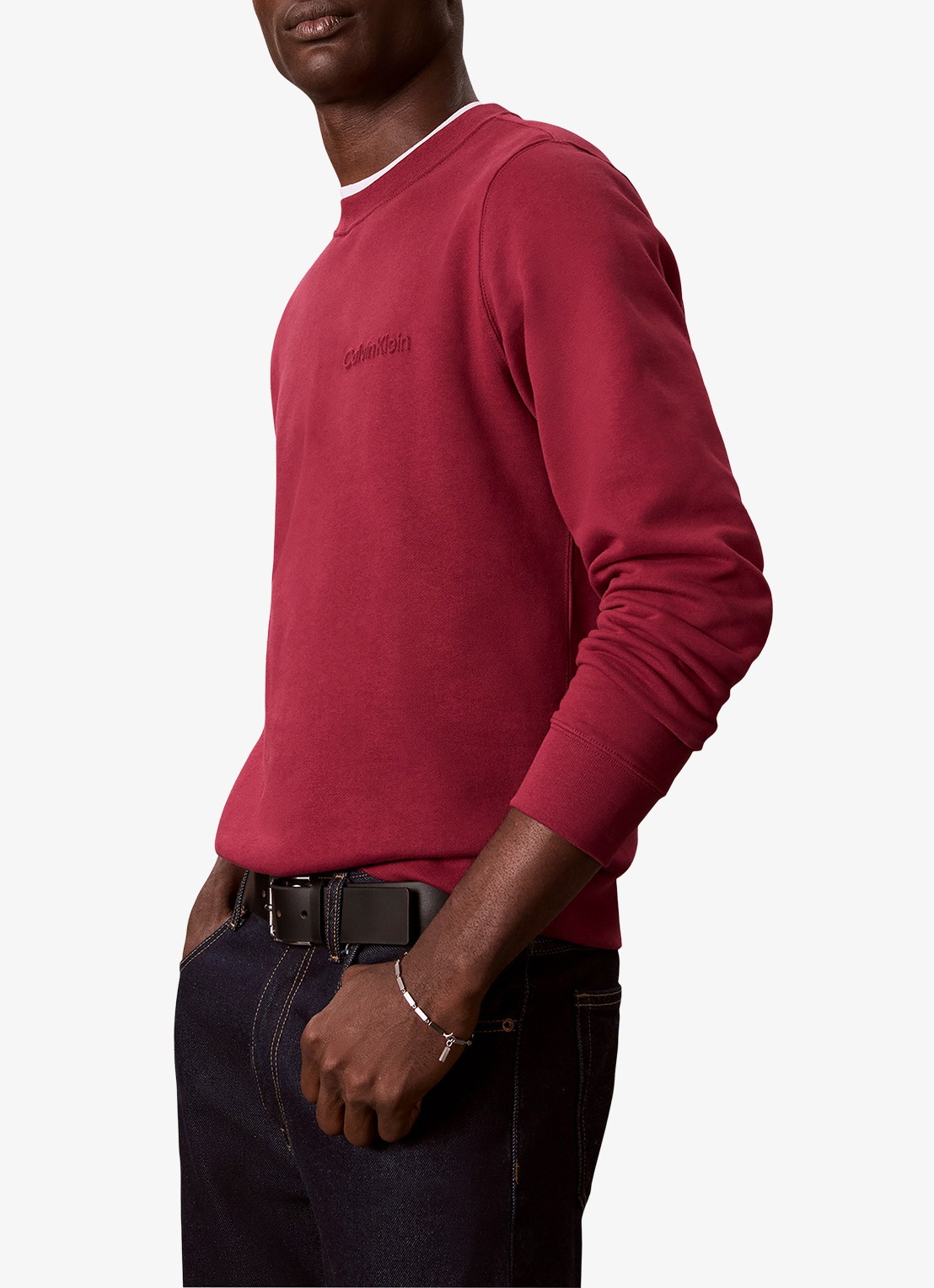 Calvin Klein Sweater met logo - detail 5 rood
