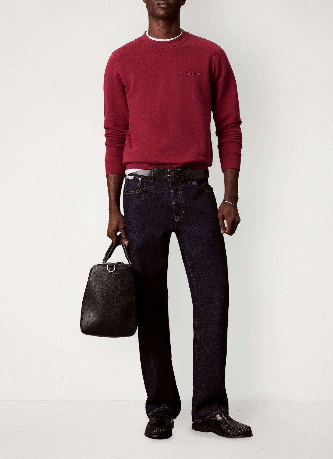 Calvin Klein Sweater met logo - voorkant 2 rood