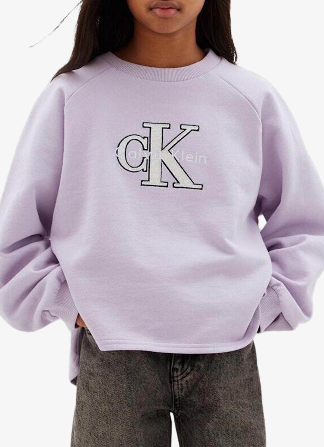 Calvin Klein Sweater met logo - detail 3 lila