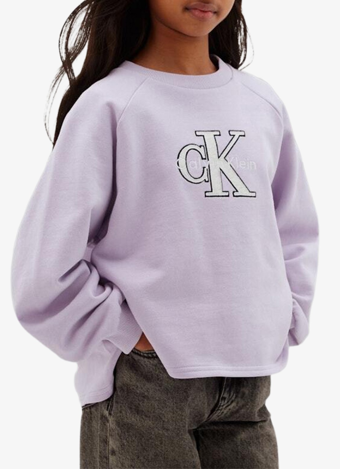 Calvin Klein Sweater met logo - detail 4 lila