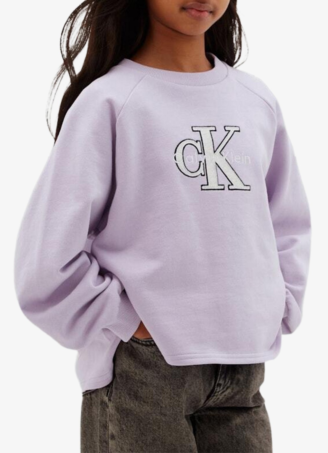 Calvin Klein Sweater met logo - detail 5 lila