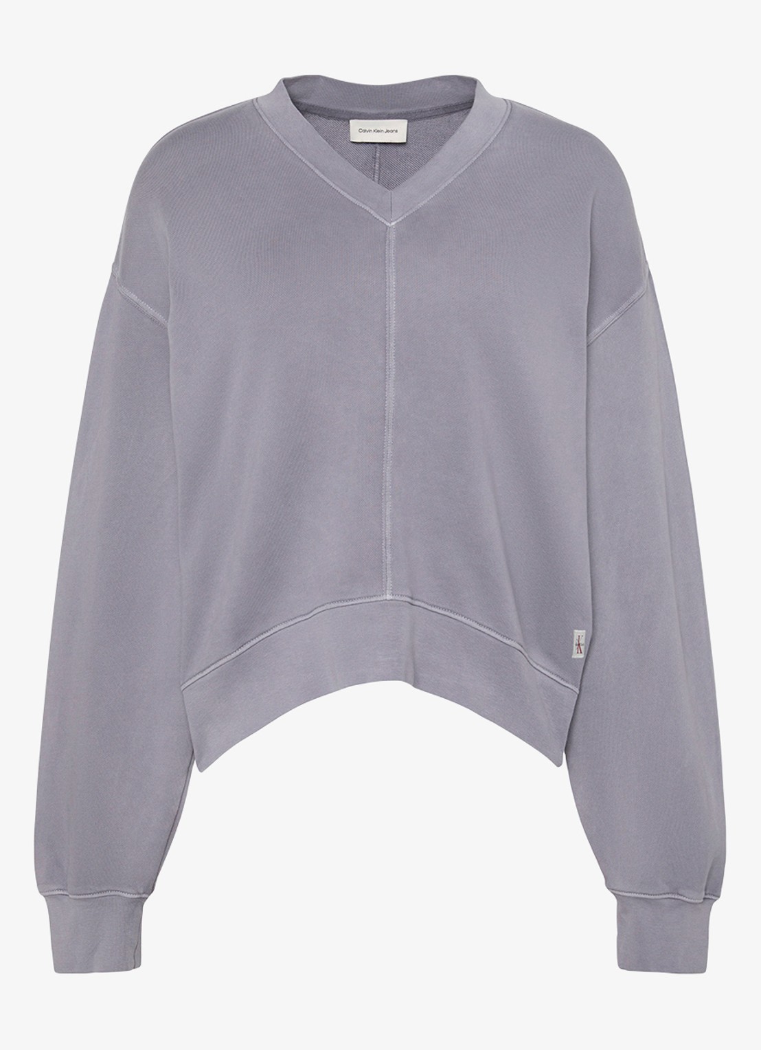 Calvin Klein Sweater met logoborduring - voorkant 6 grijs