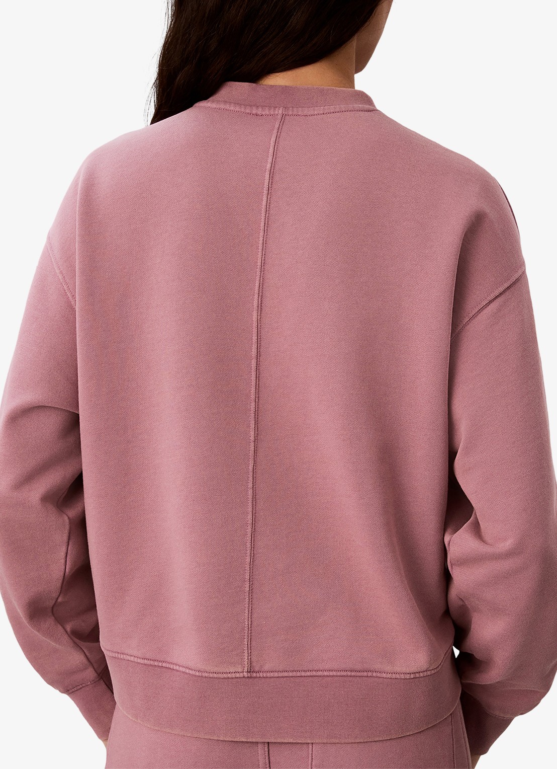 Calvin Klein Sweater met logoborduring - achterkant 5 oudroze