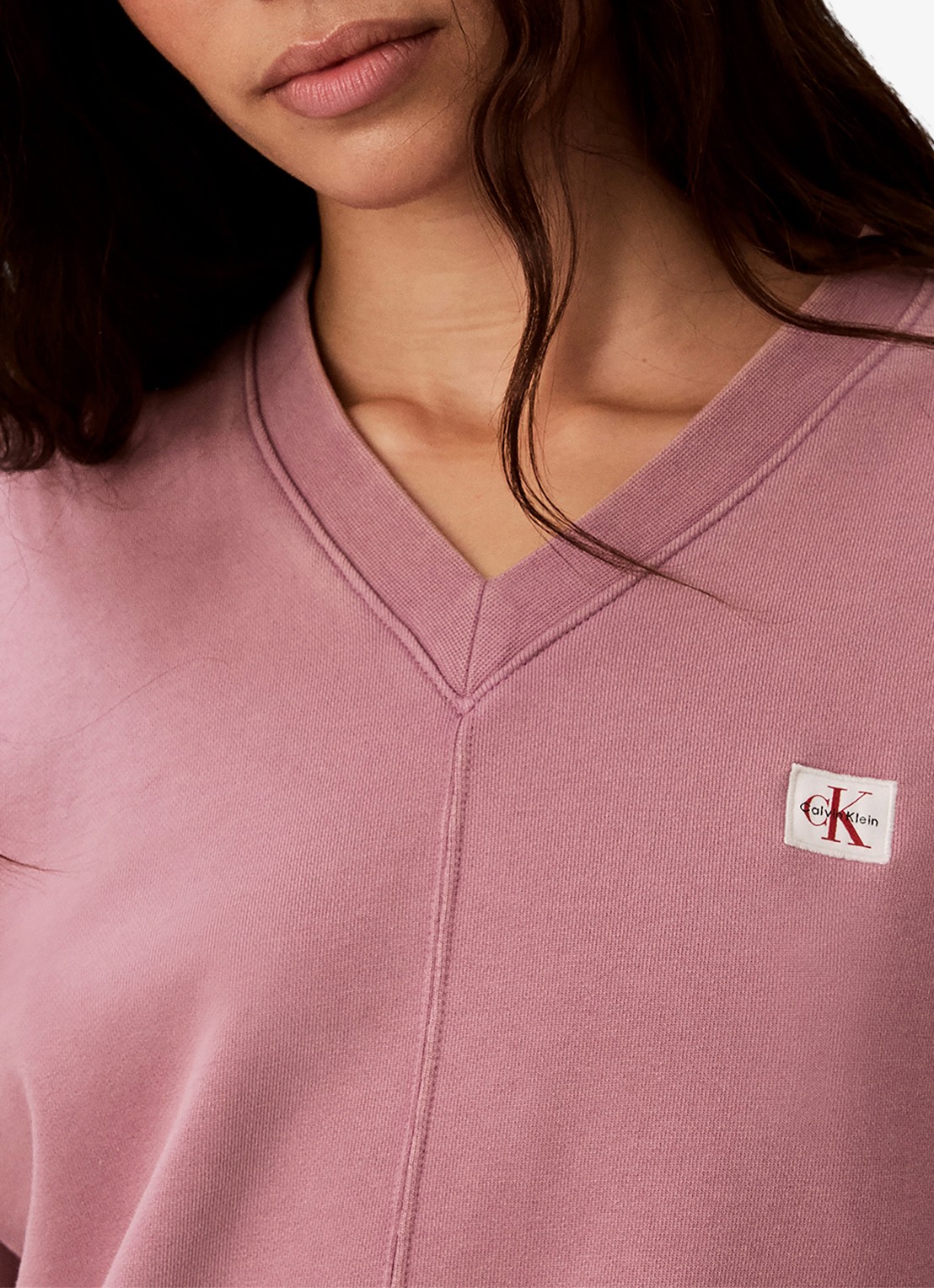 Calvin Klein Sweater met logoborduring - detail 2 oudroze