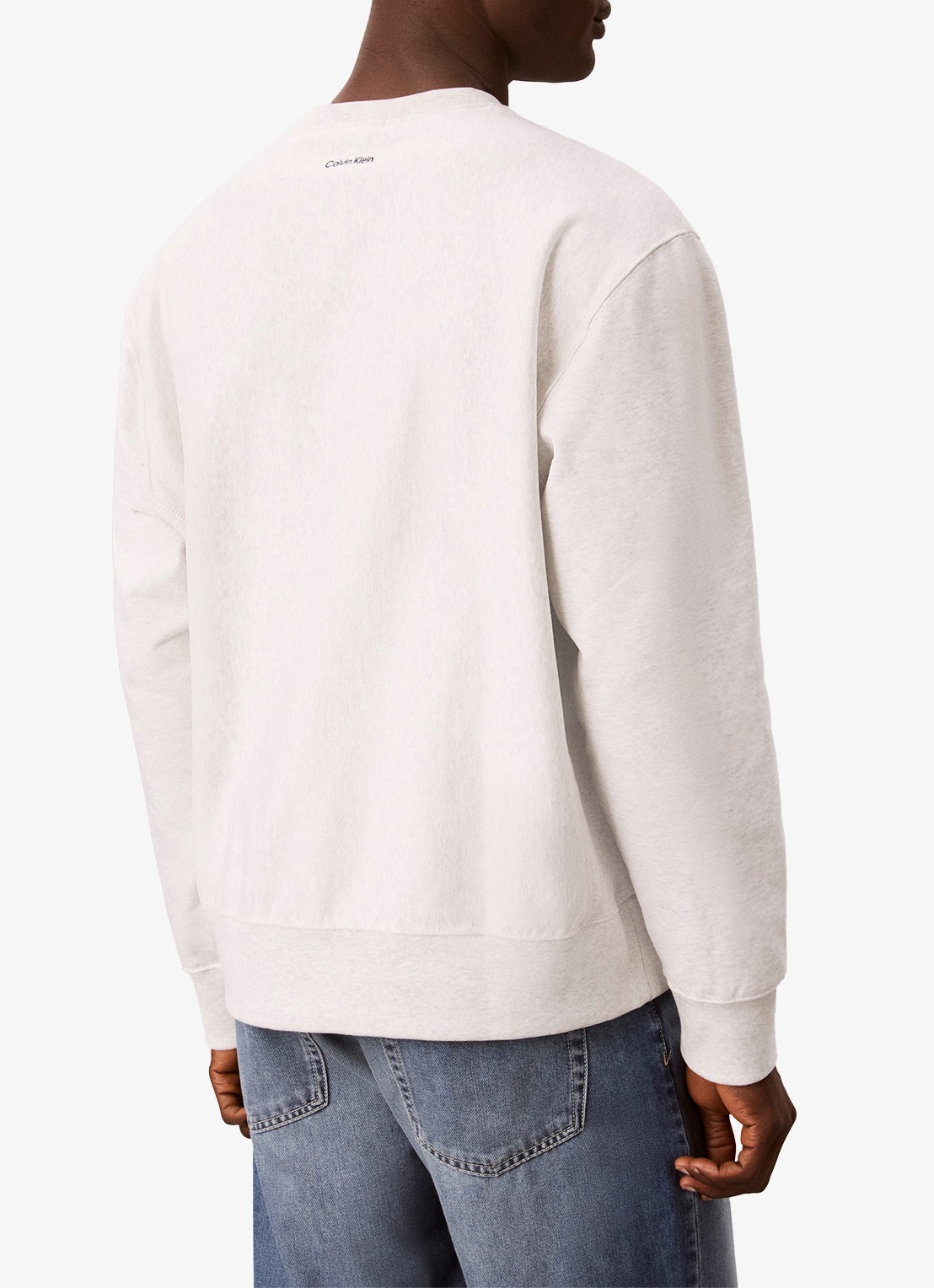 Calvin Klein Sweater met logoborduring - achterkant 4 lichtgrijs