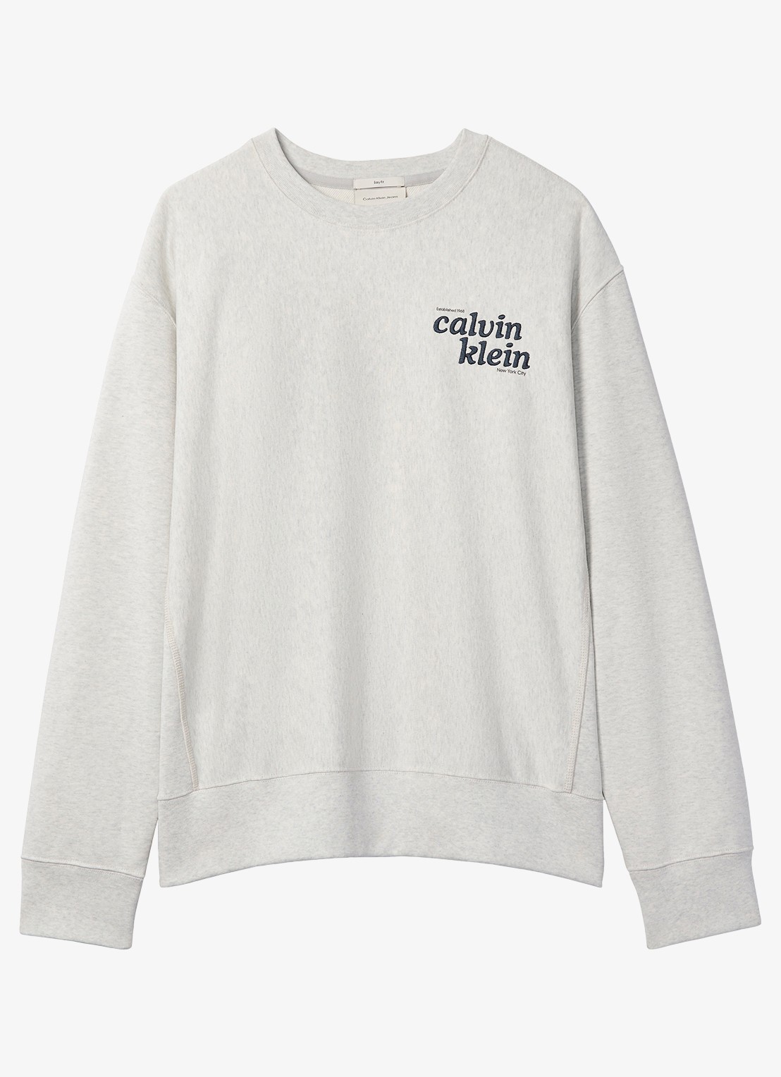Calvin Klein Sweater met logoborduring - voorkant 5 lichtgrijs