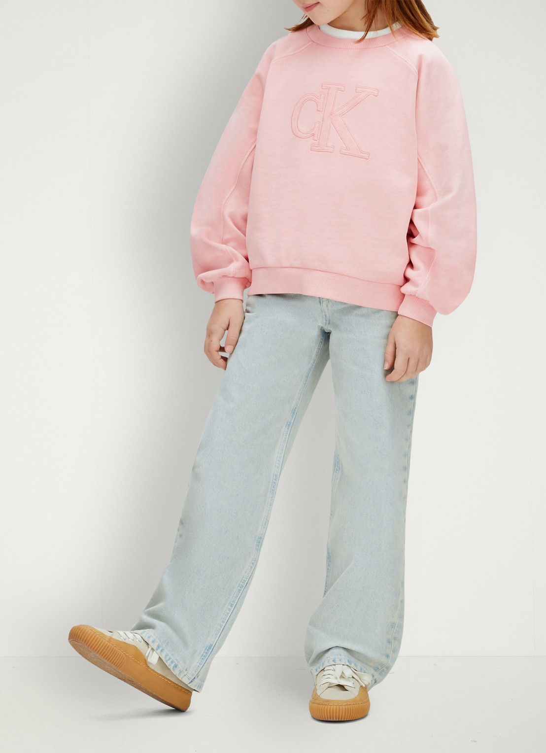 Calvin Klein Sweater met logoborduring - voorkant 5 roze