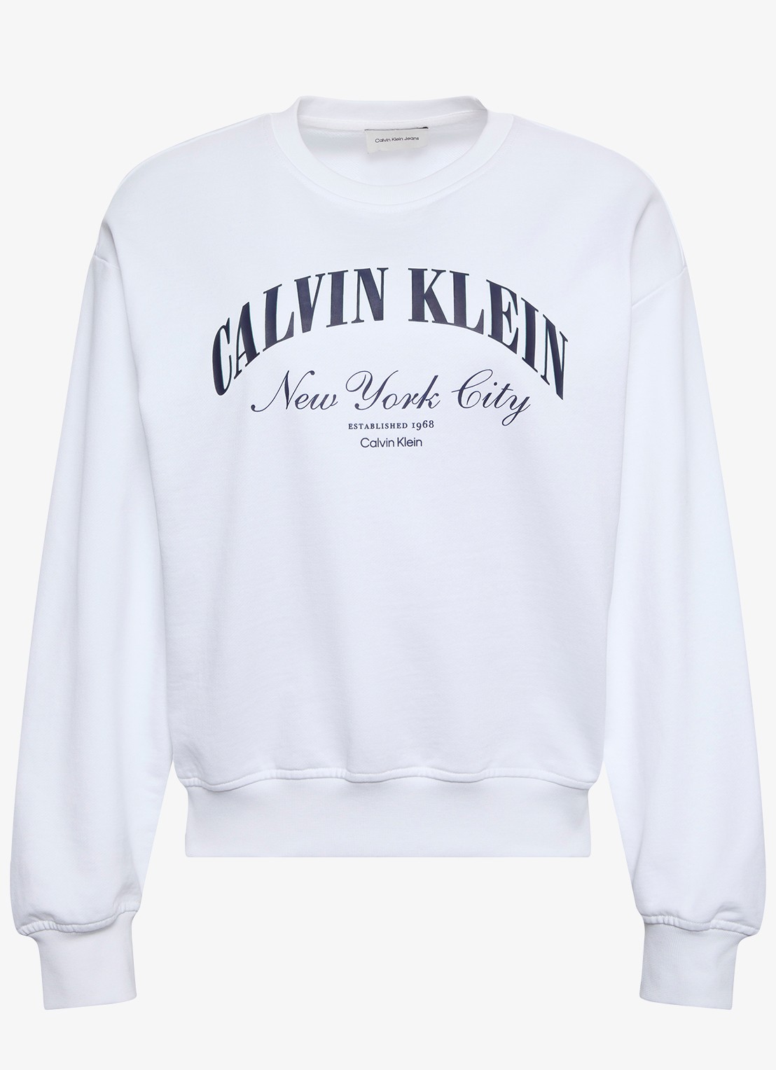 Calvin Klein Sweater met logoprint - voorkant 2 wit