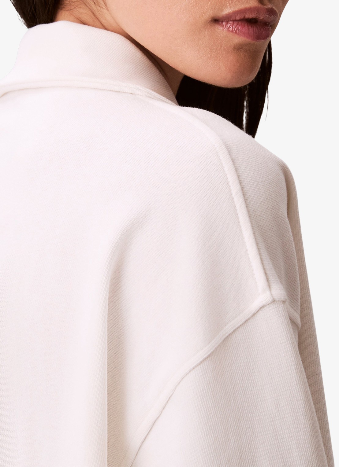 Calvin Klein Sweater met polokraag - detail 5 wit