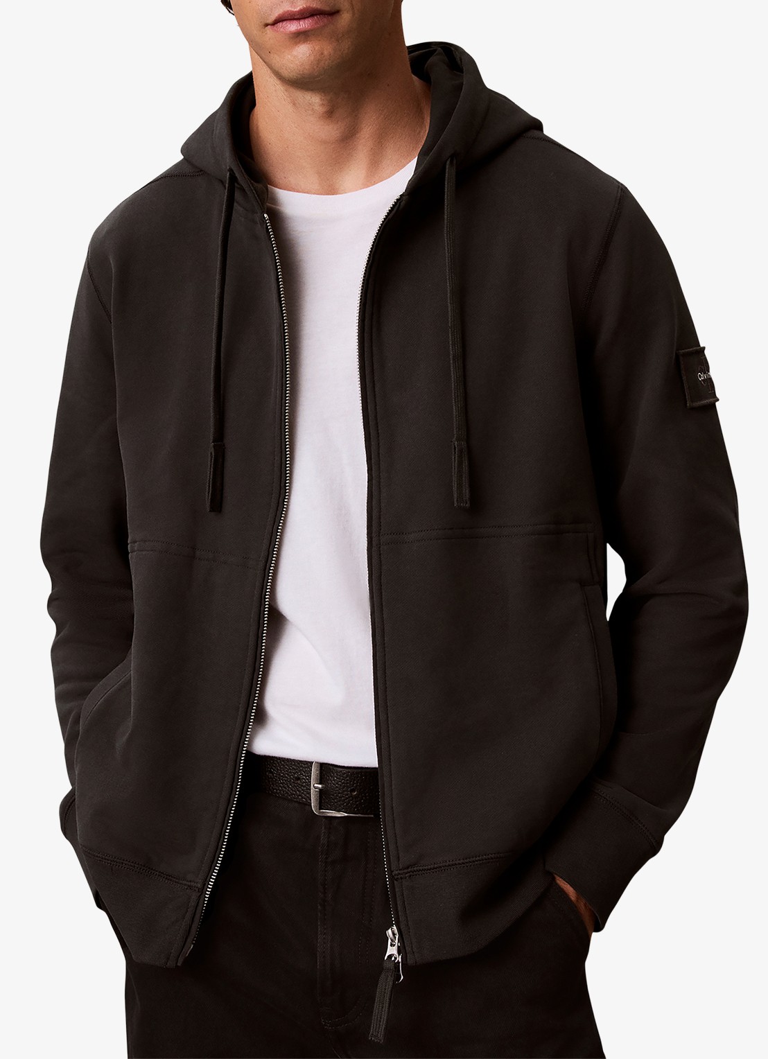 Calvin Klein Sweatvest met logo - detail 2 zwart