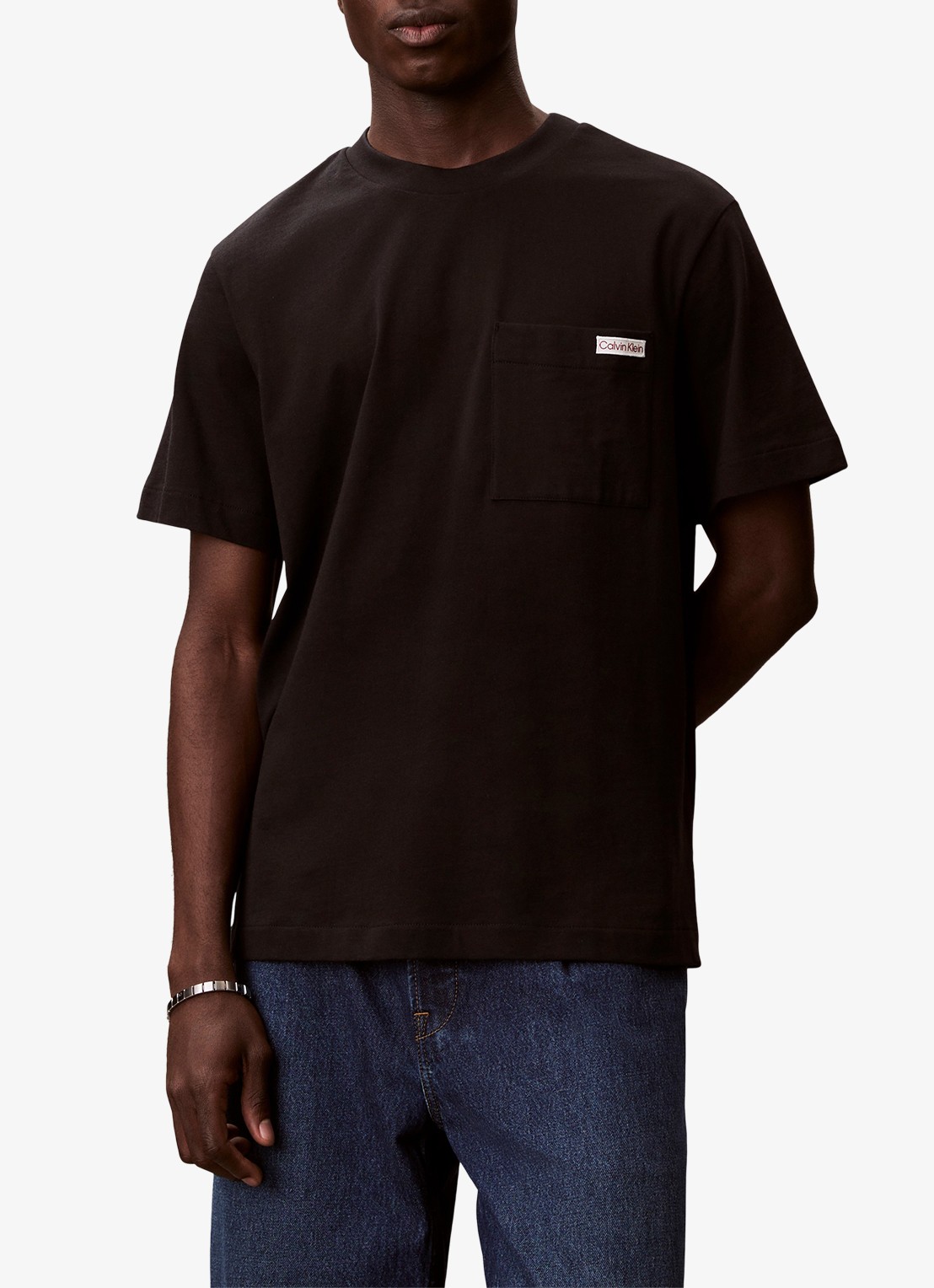Calvin Klein T-shirt met borstzak - detail 3 zwart