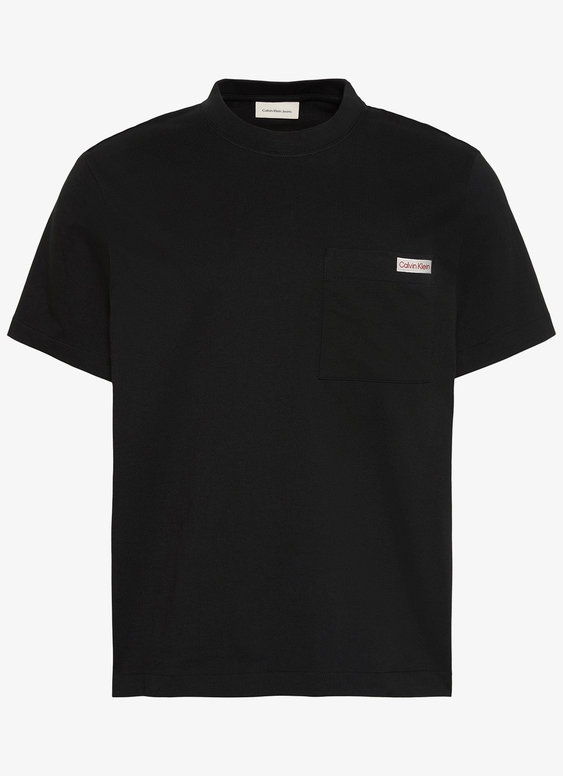 Calvin Klein T-shirt met borstzak - voorkant zwart