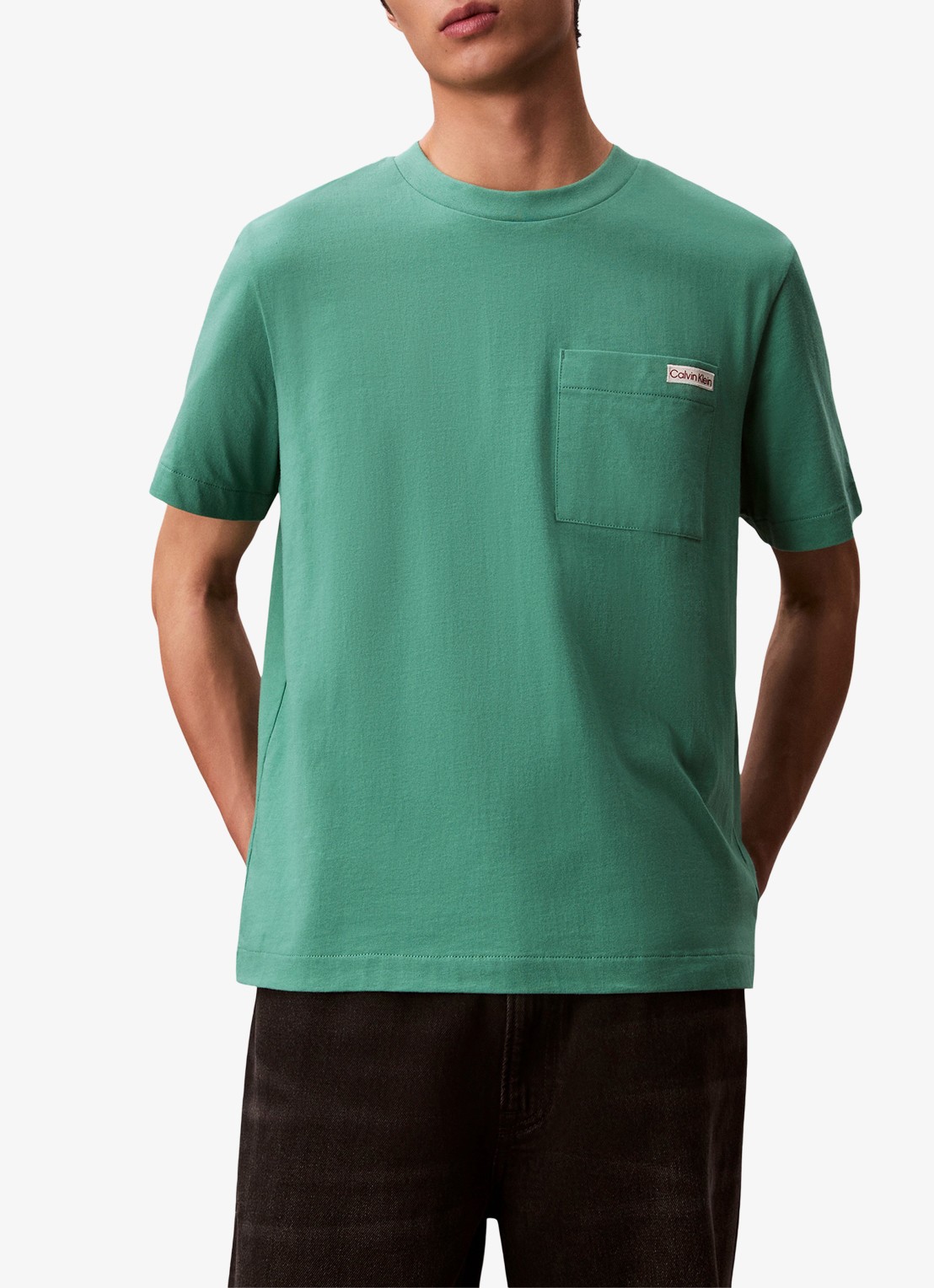 Calvin Klein T-shirt met borstzak - detail 4 groen