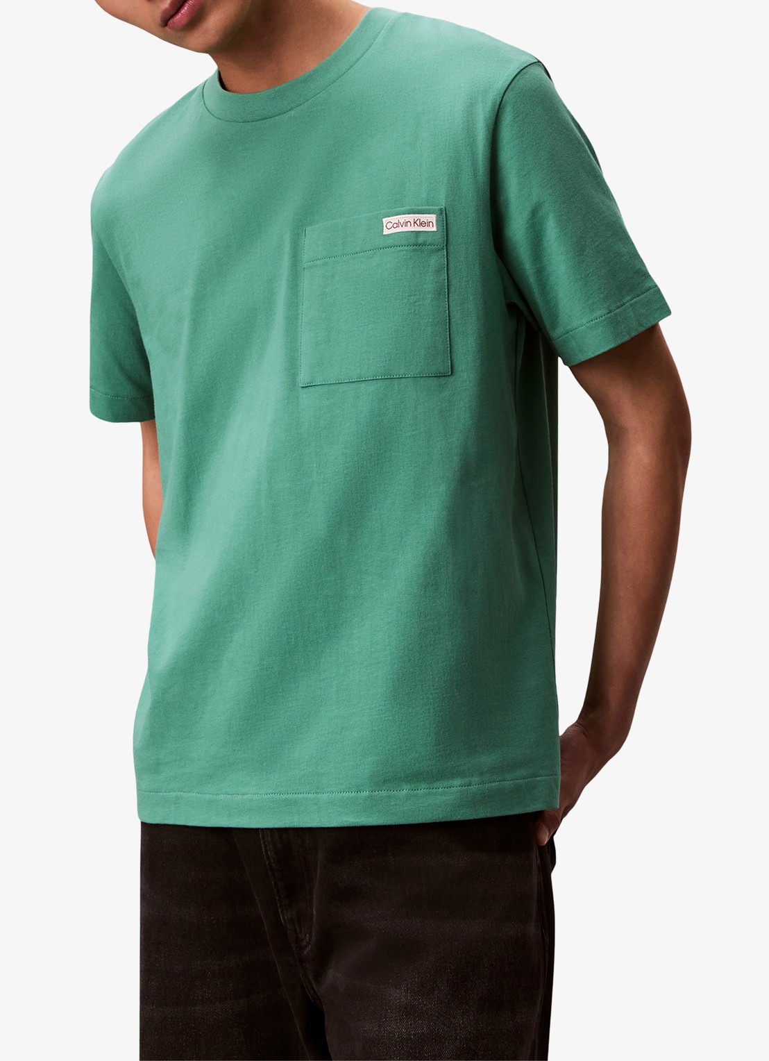 Calvin Klein T-shirt met borstzak - detail 5 groen