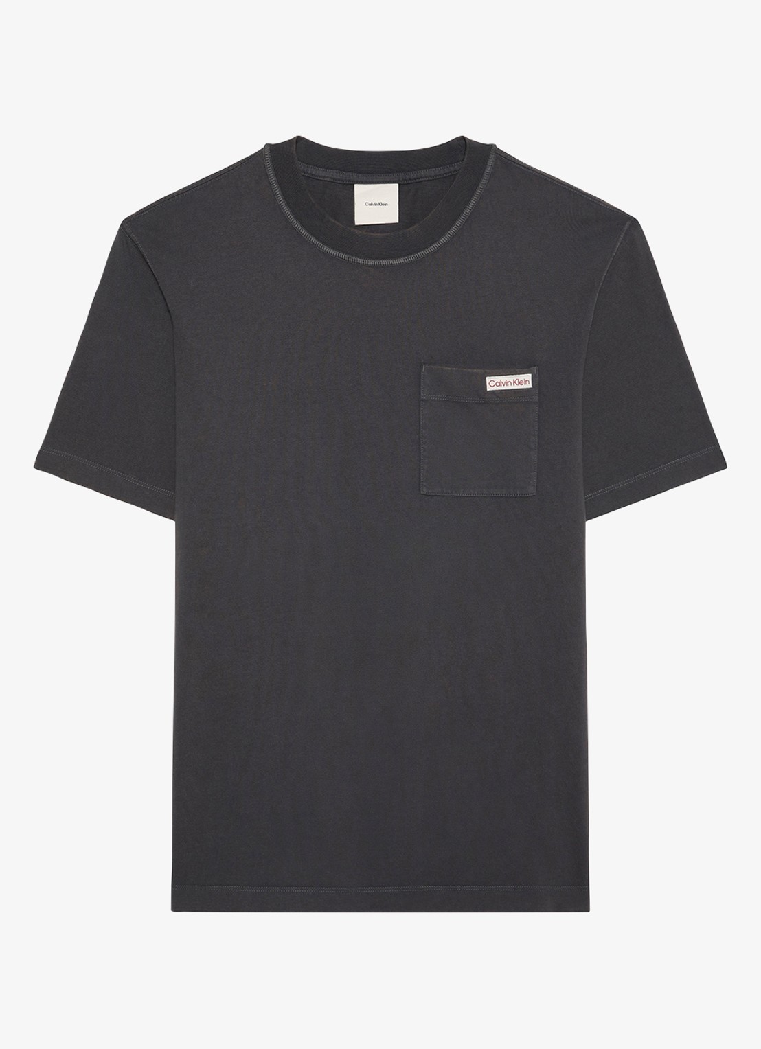 Calvin Klein T-shirt met borstzak - voorkant 4 antraciet