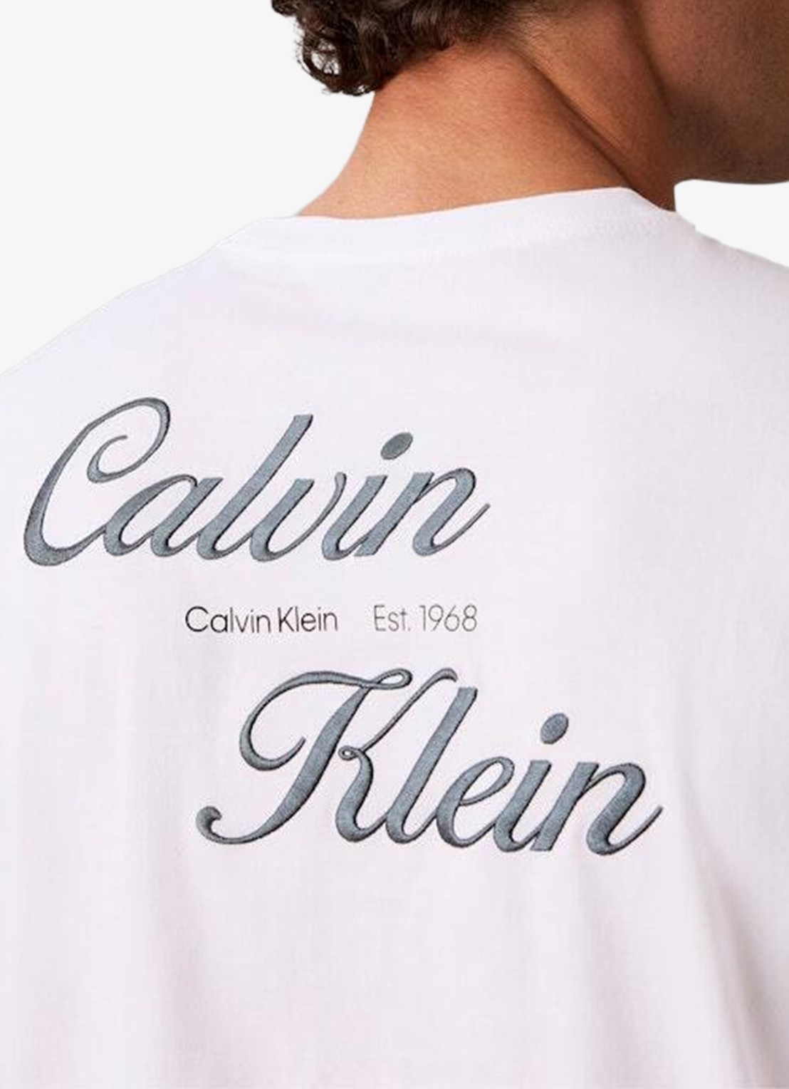 Calvin Klein T-shirt met logo- en backprint - detail 5 bright white-yaf /  wit