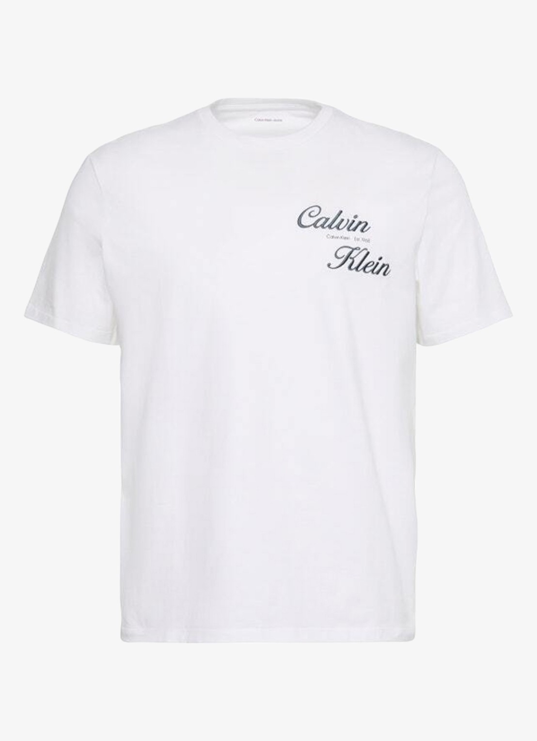 Calvin Klein T-shirt met logo- en backprint - voorkant 2 bright white-yaf /  wit