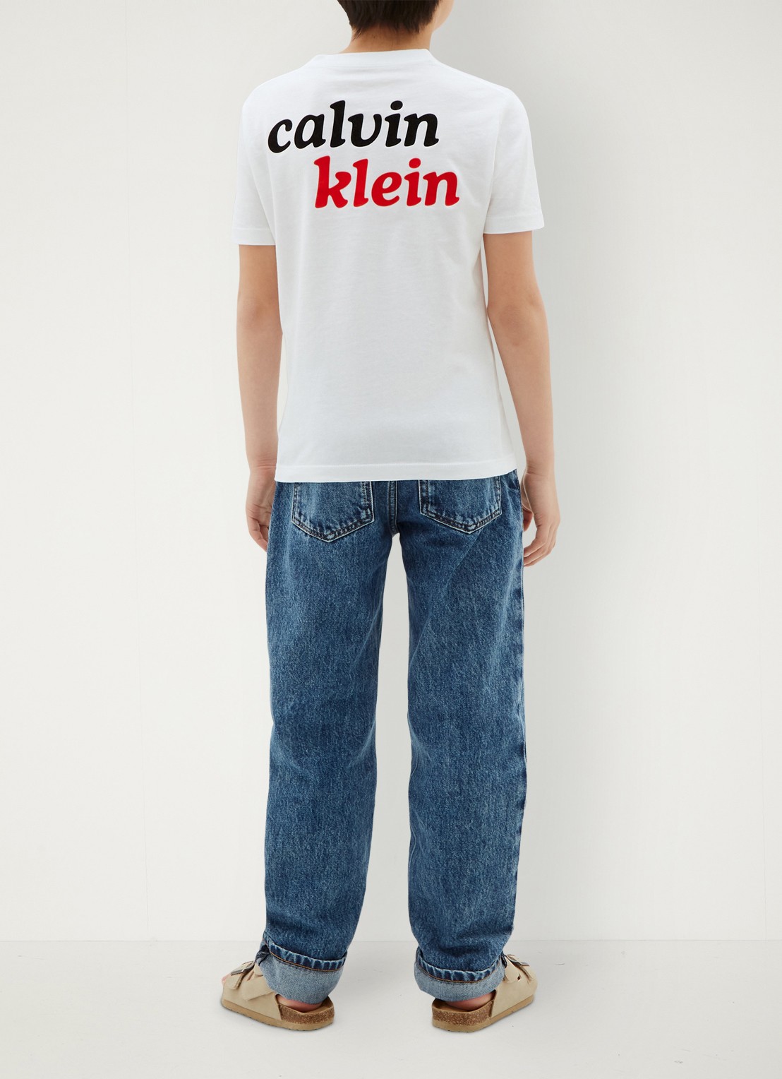 Calvin Klein T-shirt met logo- en backprint - achterkant 3 bright white-yaf /  wit