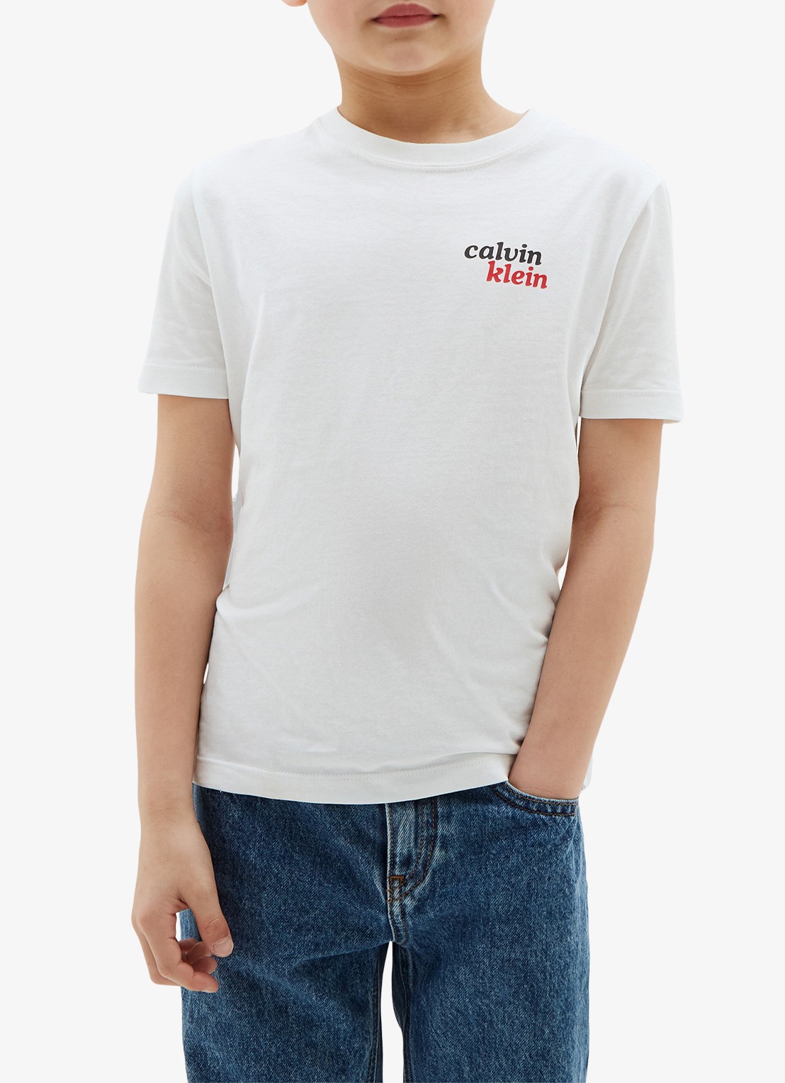 Calvin Klein T-shirt met logo- en backprint - detail 4 bright white-yaf /  wit